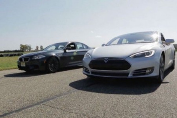 Драг гонка: Tesla Model S vs BMW M5 BMW 5 серия F10-F11