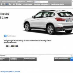 Появился онлайн конфигуратор для нового BMW X1