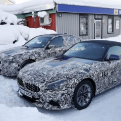 BMW Z4 2019 заметили на зимних дорожных тестах совместно с Toyota Supra и BMW 3-Series