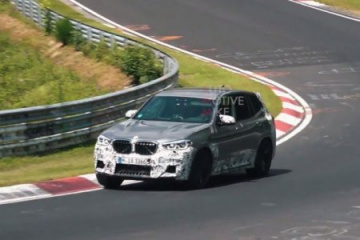 BMW X3 M F97 с минимальным камуфляжем на гоночной трассе «Нюрбургринг» BMW X3 серия F97